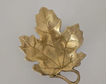 Vintage Brass Leaf Trinket Dish, Maple Leaf, Autumn Leaf, Jewelry Dish