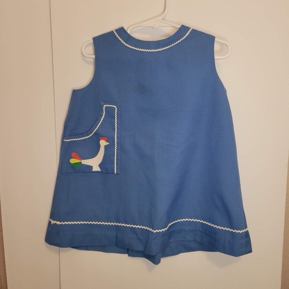 Florence Eiseman Custom Made Blue Chicken Pocket … - image 1