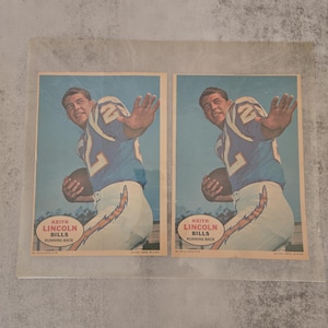 1968 Paire Keith Lincoln, vedette de l'AFL, mini poster/Pin-up 5 x 7, n° 13, billets de Buffalo, New York, football, sport, fan de sport, chargeurs