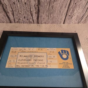 Robin Yount 3000 Career Hit 9. September 1992, Milwaukeebrewers gegen Cleaveland Ticket gerahmt, MLB, Baseballspiel