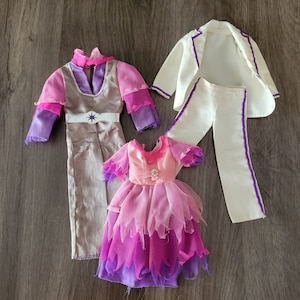 Vintage 1977 Mattel Original Donny and Marie Osmond Purple &quot;Rock n Roll&quot; Clothes Set, Doll, Dolls, Outfit, Pink, Retro, Country