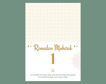 English Ramadan Mubarak Folding Card, Iftar Folding Card, Iftar countdown Folding Card, douaa Folding Card, ramadan decoration - رمضان مبارك