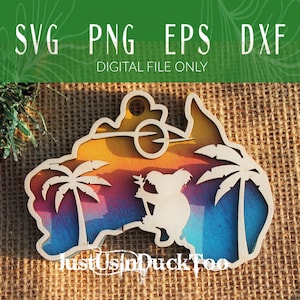 Australia Ornament Digital Download, Koala Bear, Zoo animal, Christmas, Car Charm, SVG, PNG, Eps, Dxf, Instant download, snow globe, laser