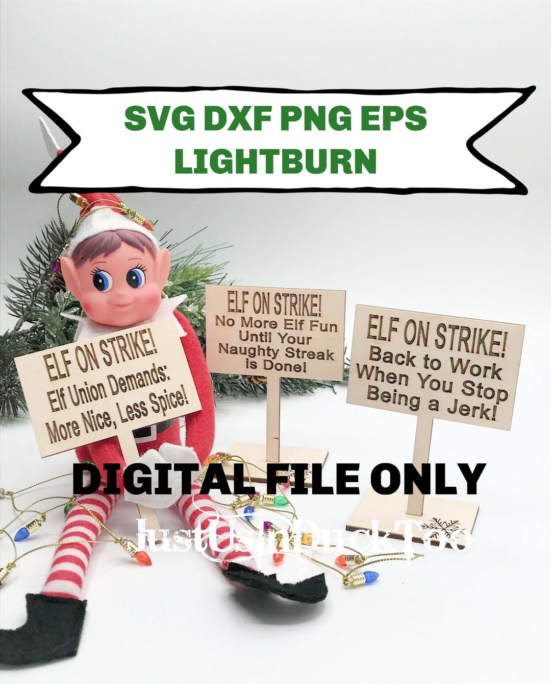 Elf Rave Sign Elf Strike Signs, Naughty Bundle Kit, Digital File for Laser Engraving ...