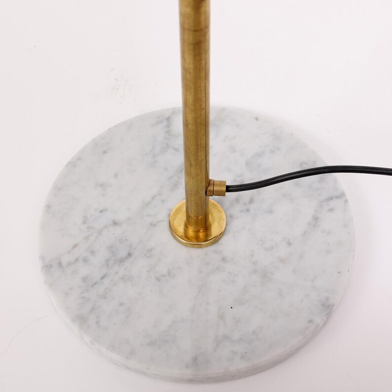 1920s Mid Century Italian Style Brass Floor Lamp With Base and Cone ...