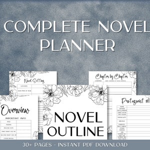 Novel Planner, Writing Planner, Complete Book Planner, Book Writer&#39;s Workbook