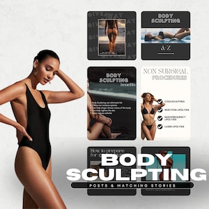 Body Contouring Instagram TemplatesI Body Sculpting Instagram PostI Body Sculpting Social Media I Medspa Templates I Coolsculpting Post