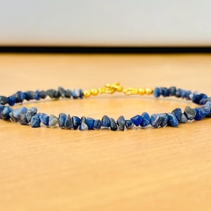 Sodalite Beaded Bracelet -Natural Sodalite Stone Bracelet- Sodalite Crystal Bracelet -Throat Chakra Gift, Women Blue Friendship Bracelet