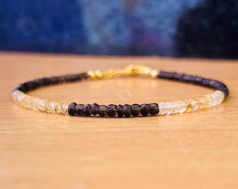 No.1 宝石質 シトリン スモーキークォーツ ブレスレット 美神 Juno No