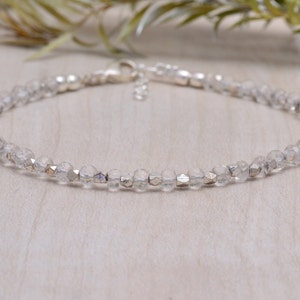 Clear Quartz Bracelet, Quartz Crystal Bracelet, Protection Bracelet, April Birthstone Jewelry, Birthday Gifts for Women