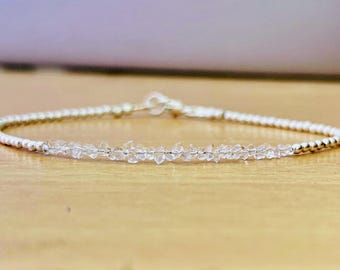 Herkimer Diamant Armband, Sterling Silber Quarz Schmuck