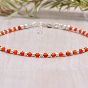 Carnelian Bracelet, Carnelian Jewelry, Stacking, Bracelets for Her. Gemstone Jewelry, Gifts, Gemstone Bracelet, Gifts for her
