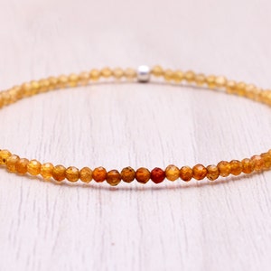 Dainty Shaded Yellow Tourmaline Stretch Bracelet, Beaded Gemstone Stacking Elastic Jewelry, Gemstone Stacking Bracelet, October Birthstone