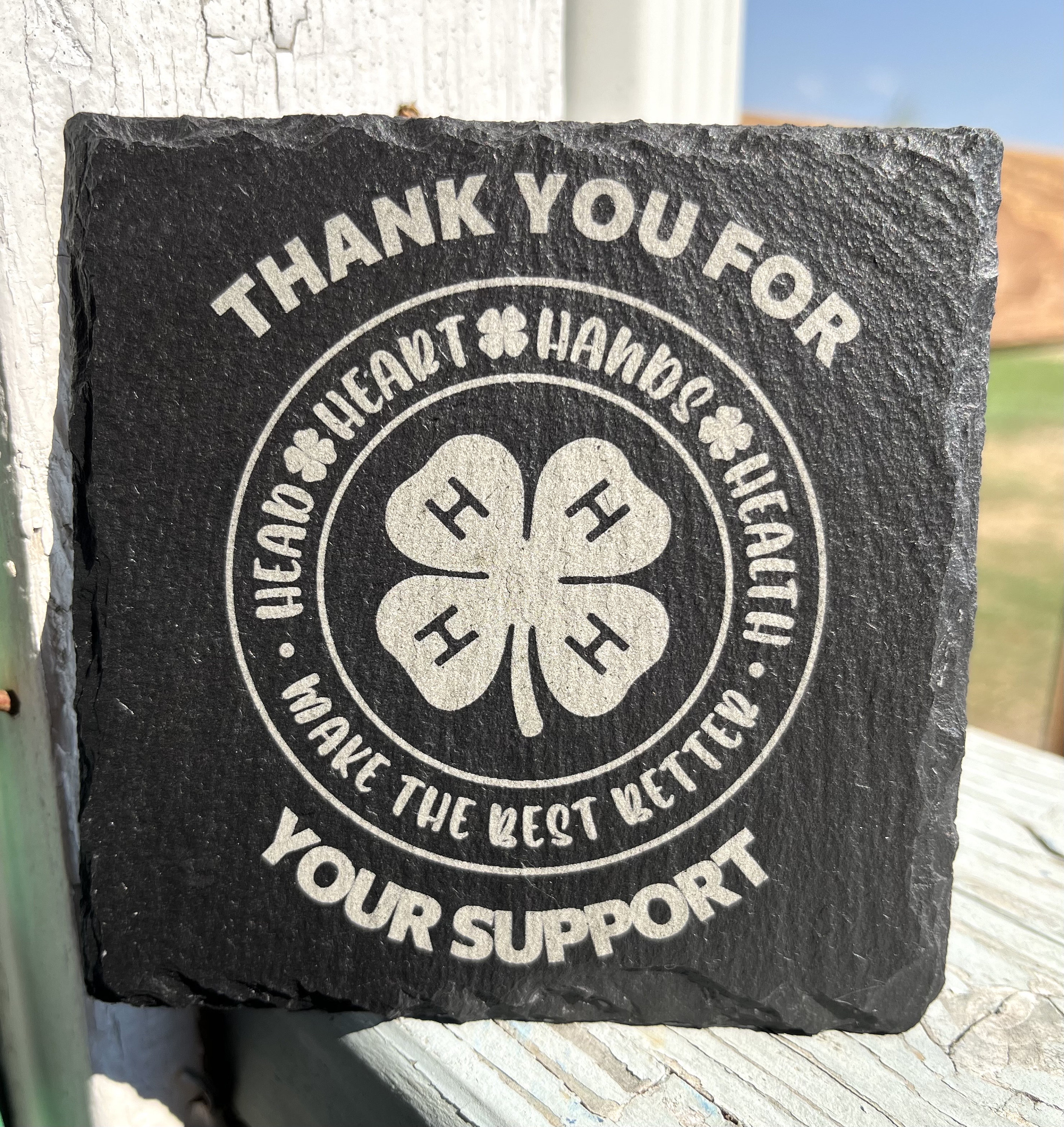 4H supporter slate coaster