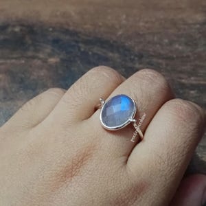 Natural Labradorite Ring, Solid 925 Sterling silver Ring, Statement Ring, Bohot ring, Oval Stone Ring, Birthstone Ring, Ring For Her/Him