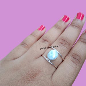 Larimar Gemstone Ring, Larimar Ring, Boho Ring, Dainty Ring, Sterling Silver Ring, Handmade Ring, Natural Stone Ring, Women&#39;s Ring, Gift Her