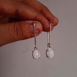 Natural Rainbow Moonstone Earring, Moonstone Earring, 925 Sterling Silver Earring, Christmas Earring, Handmade Earring, Women Earring, Gift