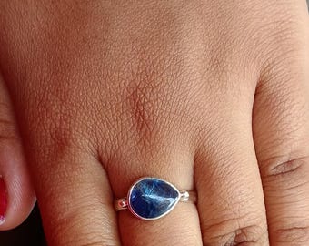 Natural Kyanite 925 Sterling Silver Ring - Boho Statement Ring