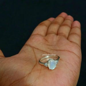 Handmade Rainbow Moonstone Ring: 925 Sterling Silver Statement Ring