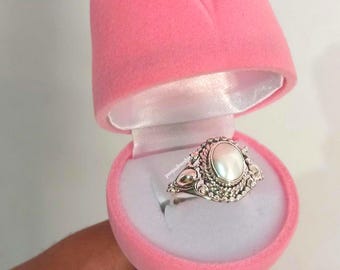 Handmade Pearl Ring: 925 Sterling Silver, Minimalist Style, Christmas Jewelry, Gift For Her
