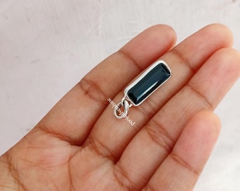 Handgemaakte zwarte onyx-hanger: 925 sterlingzilveren minimalistische sieraden