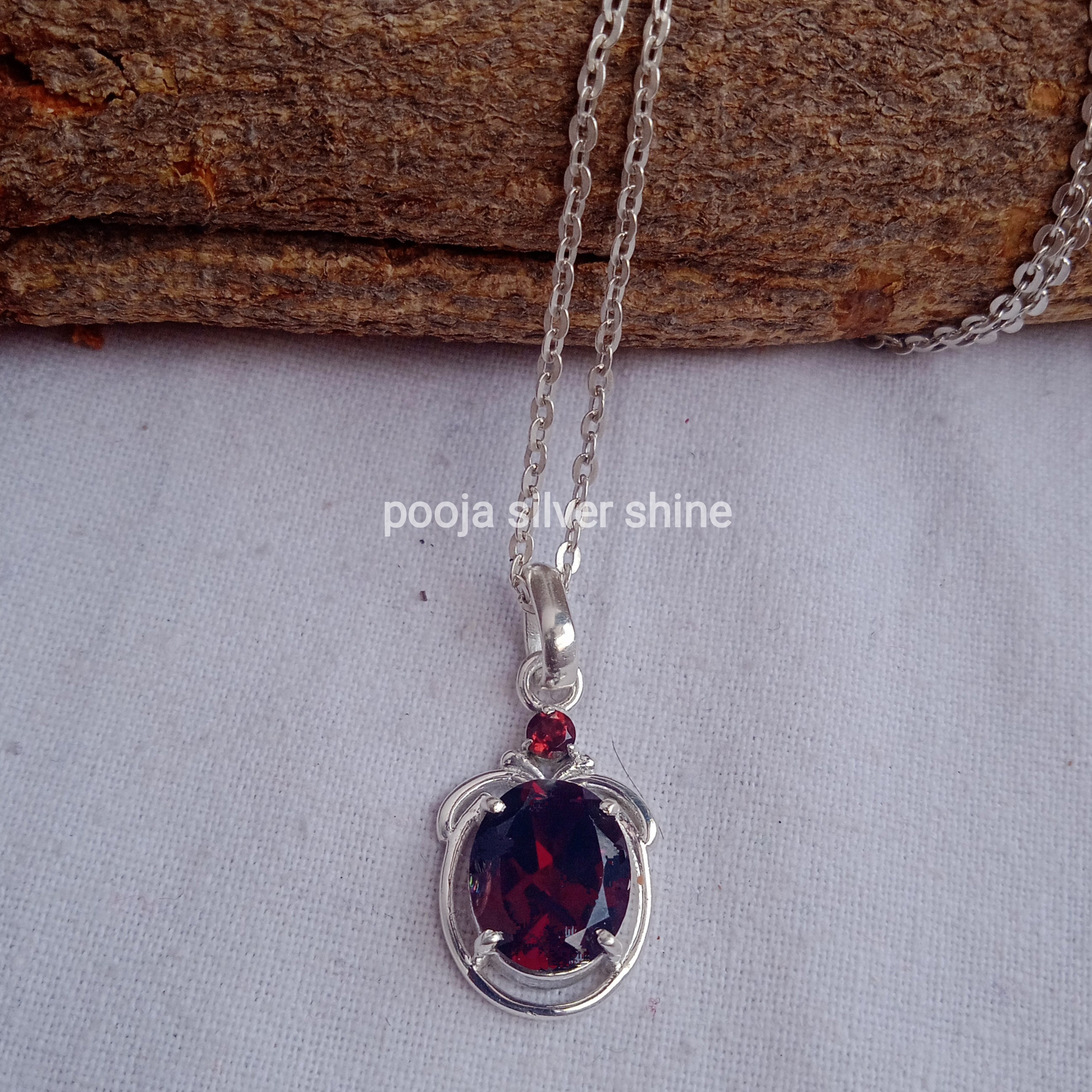 Pendentif En Argent 925 Avec Perle D'eau Douce, Grenat Et Améthystes - Marque Bimonia, Neuf Avec étiquettes