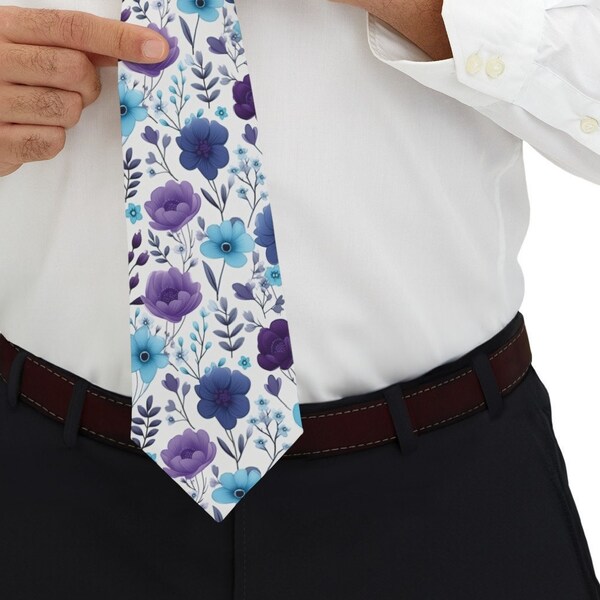 Floral Necktie, men's fashion, Formal Wear, Casual Wear, Silky Finish, Polyester, necktie, Prom Attire, Father's Day, work attire, dad,