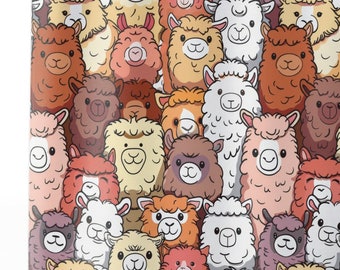 Stacked Llama's Shower Curtain, Add Whimsical Charm to Your Bathroom, adorable, playful