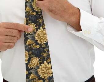 Corbata de damasco floral, moda masculina, Ropa formal, Ropa casual, Acabado sedoso, Poliéster, corbata, Regalo de papá, Día del Padre, Atuendo de boda