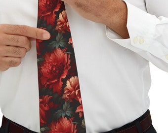 Floral Damask Necktie, men's fashion, Formal Wear, Casual Wear, Silky Finish, Polyester, necktie, Wedding Attire, Father's Day,