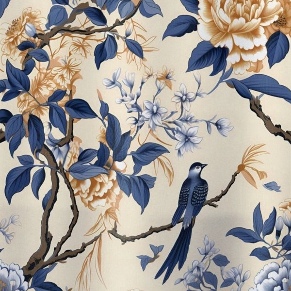 Enhance the aesthetic appeal of your bathroom with the charm and beauty of our Chinoiserie Pattern Shower Curtain.