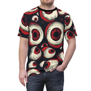 Weirdcore Eyeball Tee, Creepy eyeball T-shirt, Halloween, spooky, eyes, evil eye, gift, gift for goths, eyeball patterned,