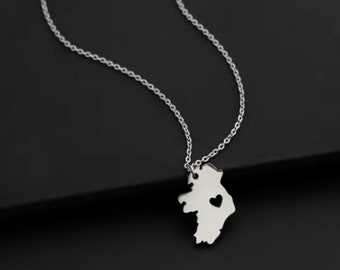 Herz der Irland Map Halskette