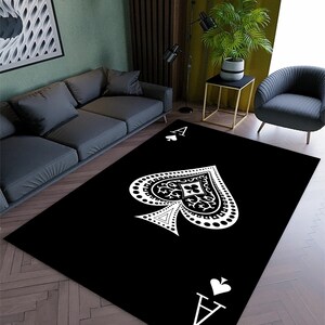 Kasino-Teppich, Spielkarte-Dekor, Spielkarte-Teppich, personalisierter Teppich, gemusterter Spielkarten-Teppich, Spielkarten-Dekor-Teppich