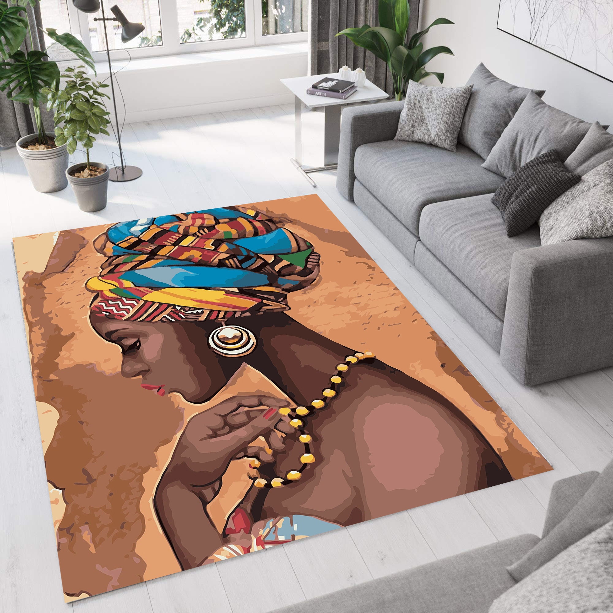 African Rug African Tribe Rug African Girl Rug Ethnic Rug - Etsy