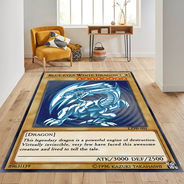 Blue Eyes White Dragon Rug Etsy