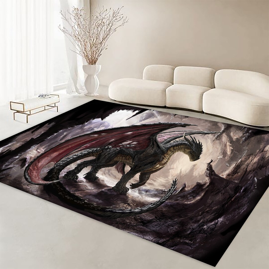 Dragon Area Rug,design Rug,modern Rug,art Rug, Illustration Rug, Dragon ...