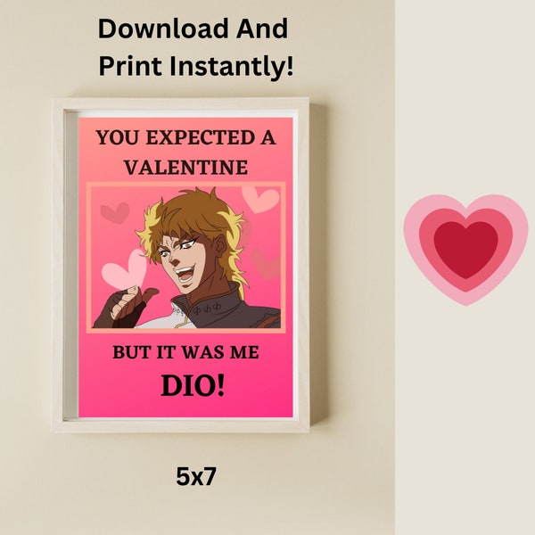 Dio Brando/ JoJo's Bizarre/ Valentine's Day Card/ Anime Card