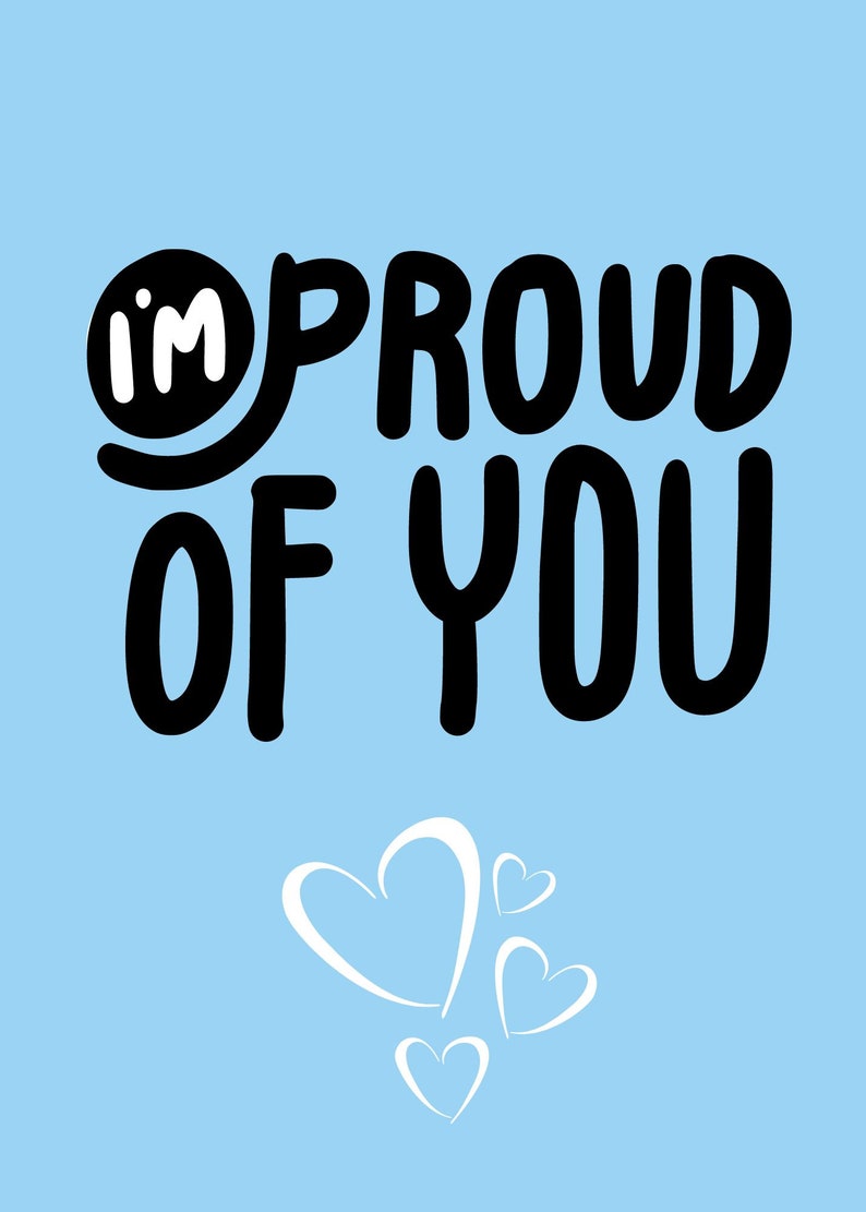 Printable i'm Proud of You Card/ Digital Download/ 5x7 Etsy