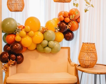 Thanksgiving Balloon Garland Kit Friendsgiving Balloons Fall Balloon Arch Autumn Balloons Mustard Balloons Burnt Orange Balloons Fall Party