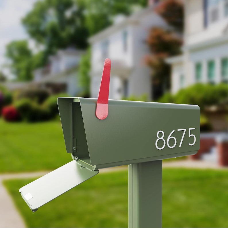 Wyzer Modern Post Mailbox – Sage Green | Rustproof Aluminum, Large Capacity Package-Ready, Retro-Inspired Design