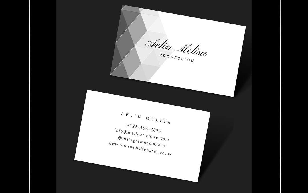 Canva Business Card, Business Printable Canva Card, White Business Card, Canva Template, White