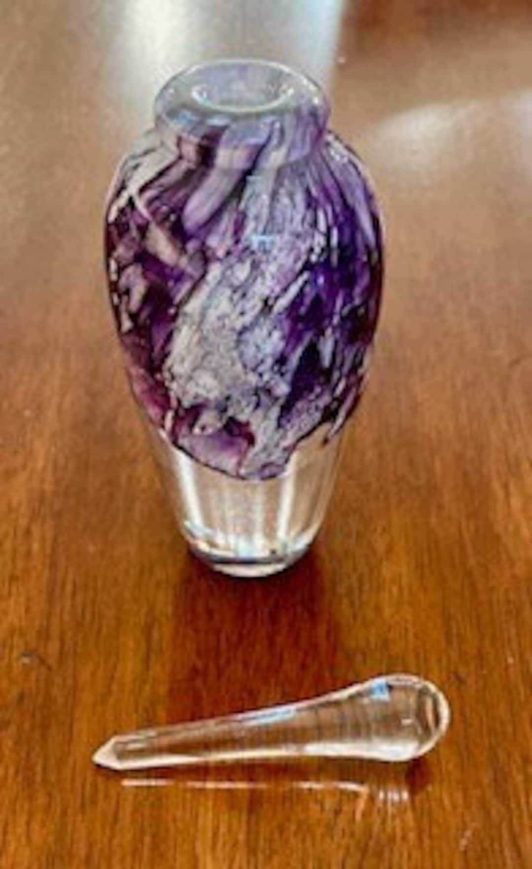 Vintage Robert Eickholt Blown Glass Perfume Bottle With Stopper, Signed