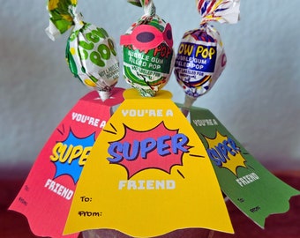 Printable Lollipop Superhero Capes