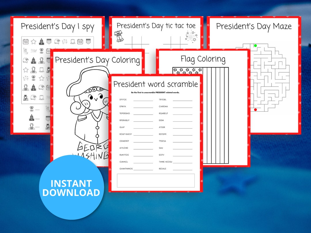 Printable 16 President's Day Activity Bundle