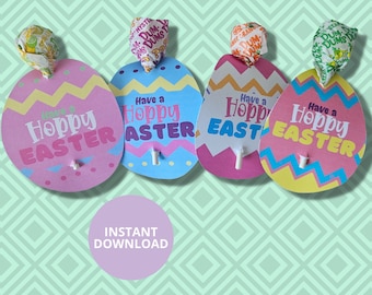 Etiqueta imprimible de piruleta de huevo de Pascua