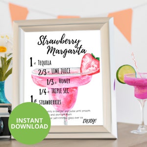 Printable Margarita Recipe Bundle for National Margarita Day, Fiesta Theme, Margarita Monday ...