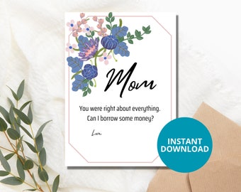 Regalo imprimible del Día de la Madre/ Único/ Diversión para mamá