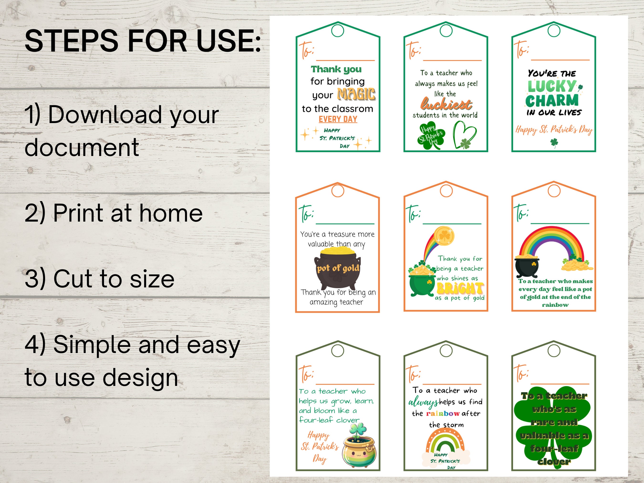 9 Printable Unique Design Gift Tags for TEACHERS - Etsy