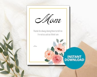 Tarjeta única imprimible para el Día de la Madre, no es genial, es divertida